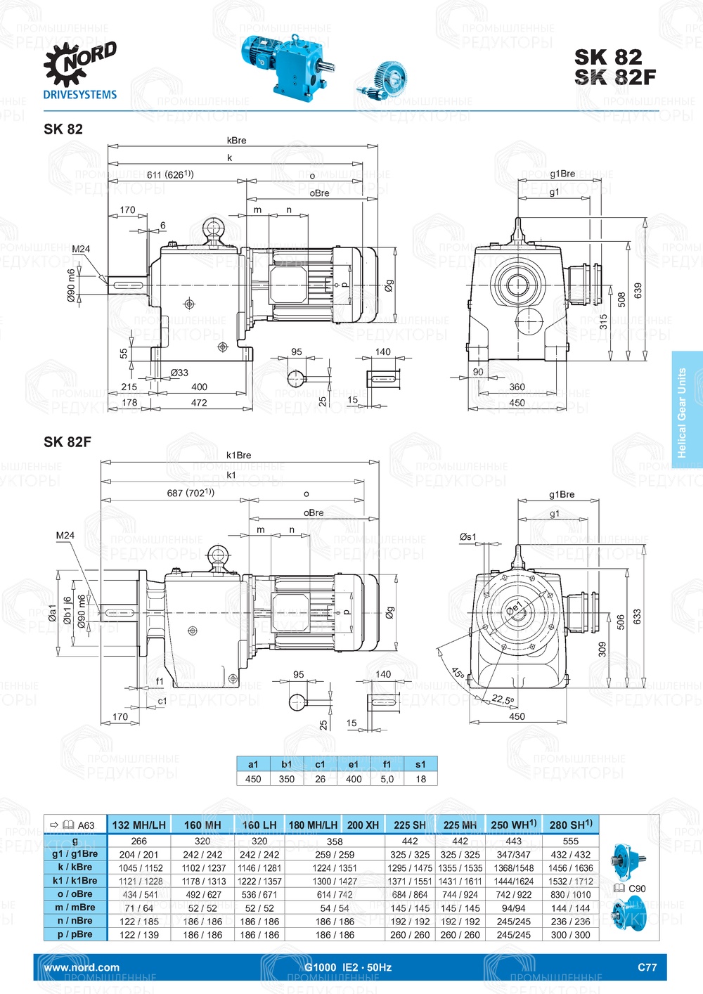 Мотор-редуктор Nord SK 82 Nord SK 82